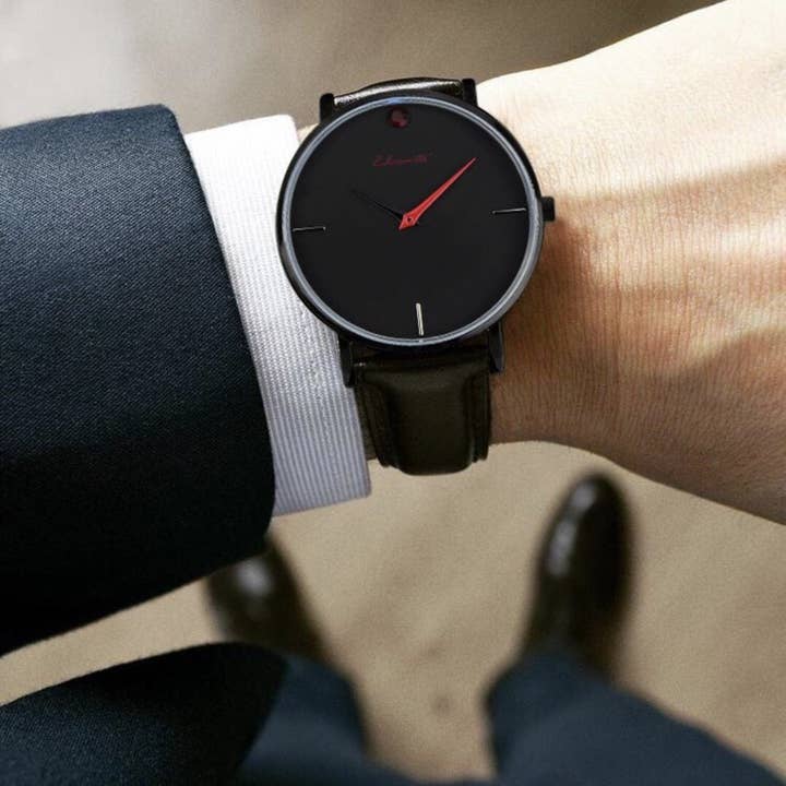 Life 40 Noir Red Mens Leather Modern Watch for wholesale by Element Watch Company