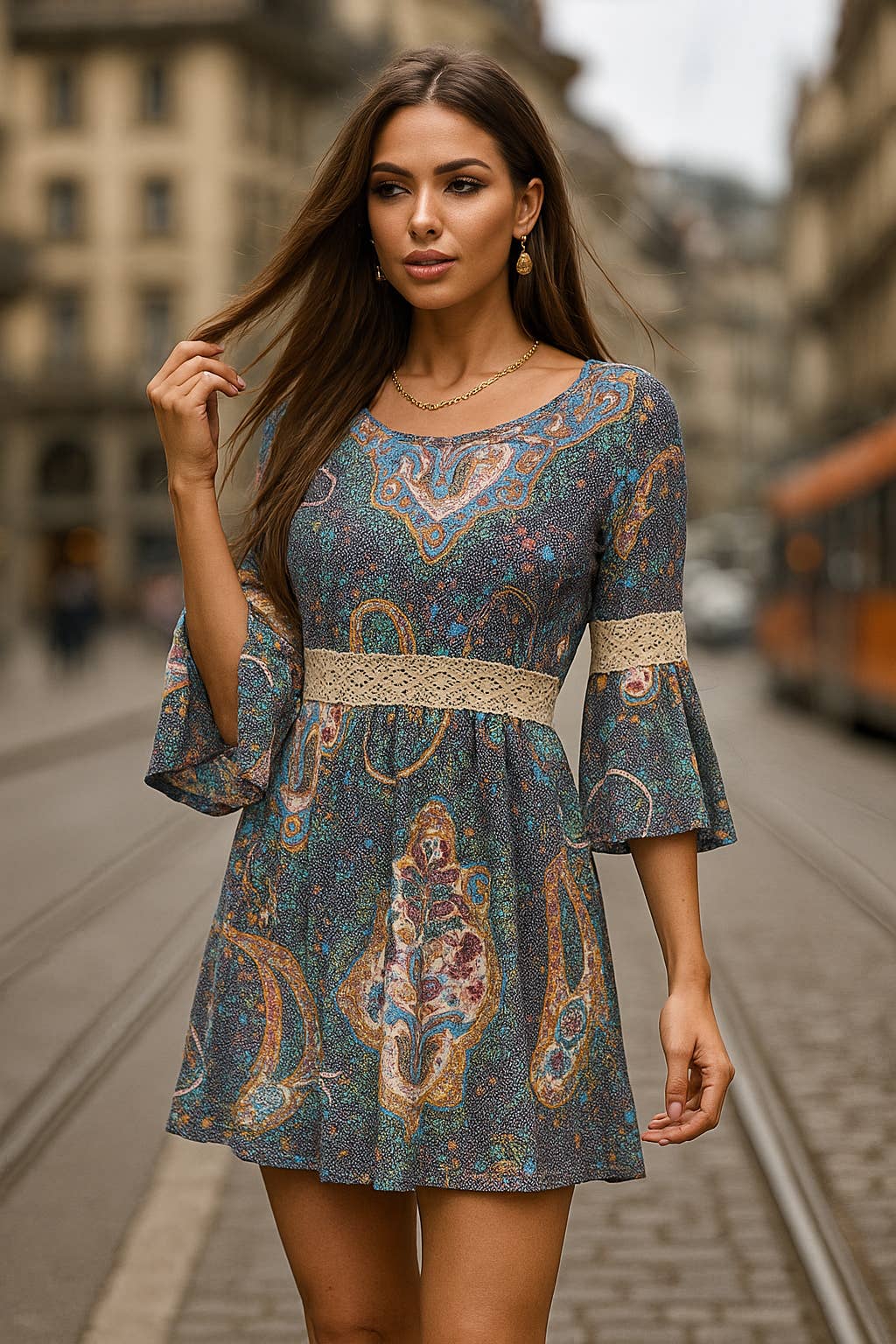 LTX Sportswear - Wholesale Dress - Women's - 4417 Gypsy Charm Lace-Trim Dress