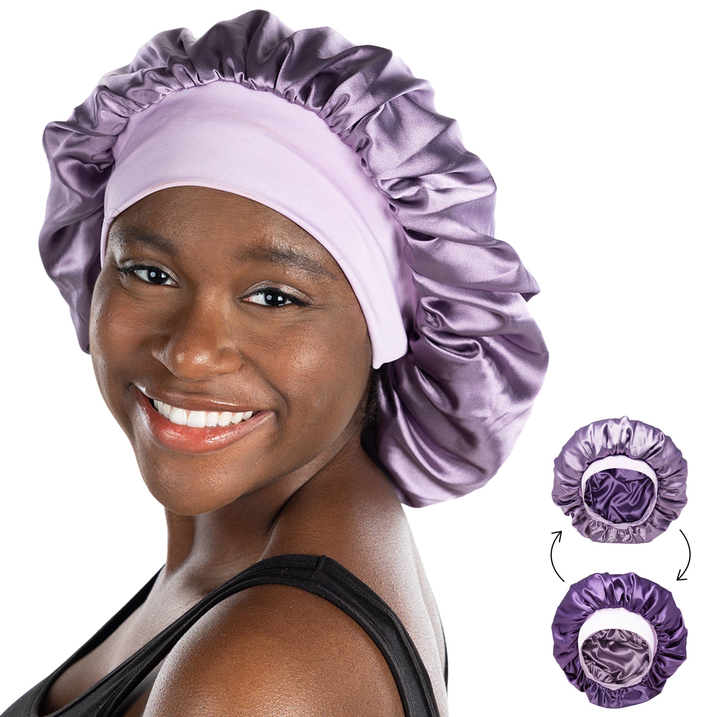 Funky Junque - Wholesale Sleep Cap / Bonnet - Women's - Reversible Satin Silk Bonnet for Sleeping Double Layered0
