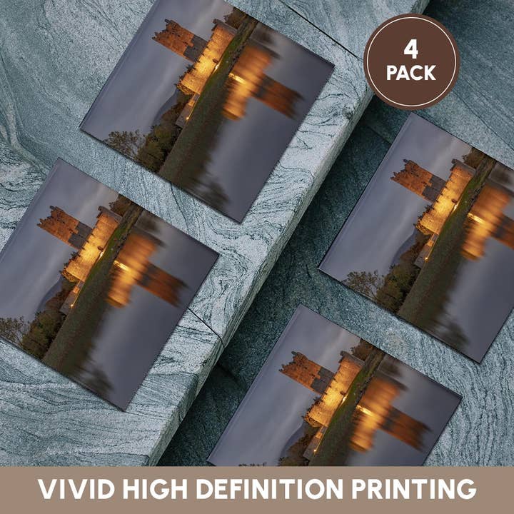 3dRose - Wholesale Coasters - 3dRose, Historic Ross Castle at dusk in Killarney NP, Ireland, Coaster5