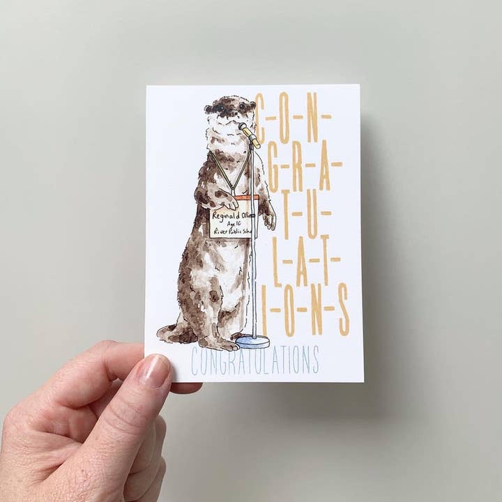 Spelling-Bee-Otter-Karte für den Großhandel von The Critter Co.