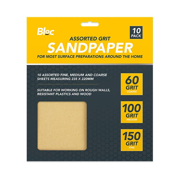 Assorted Grit Sandpaper 10 Sheets for wholesale by LMT-UK