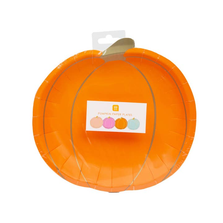 Talking Tables USA - Wholesale Disposable Plate - Halloween Pumpkin Plates | 8 Pack | Fall Decor |