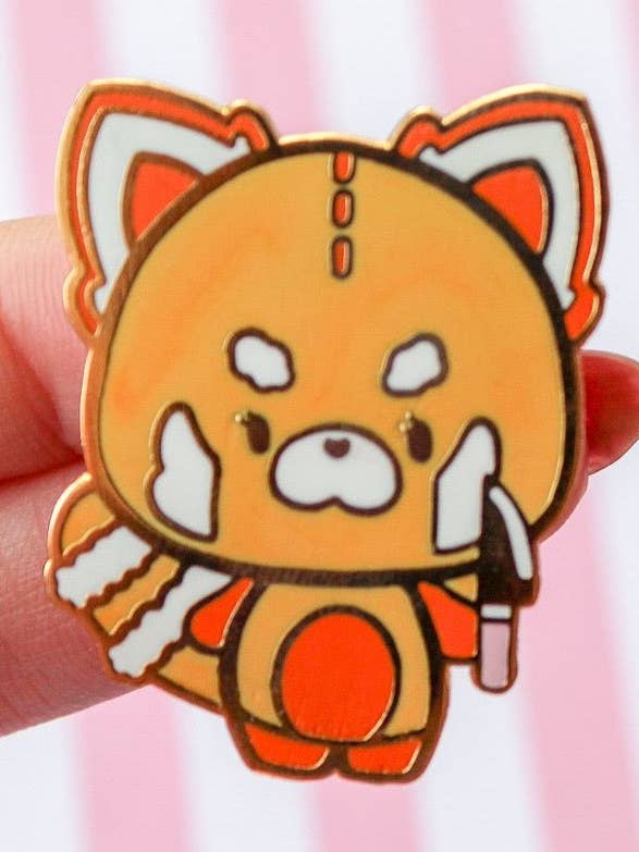 Pino de esmalte de panda vermelho faca por atacado de Basura Gang