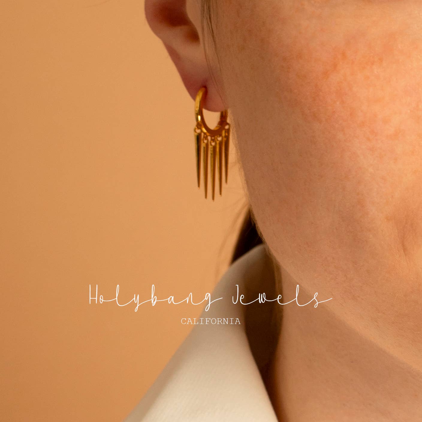 HolyBang Jewels - Wholesale Hoop Earrings - SPIKE CHARMS DANGLE HOOP EARRINGS - E-HT16804