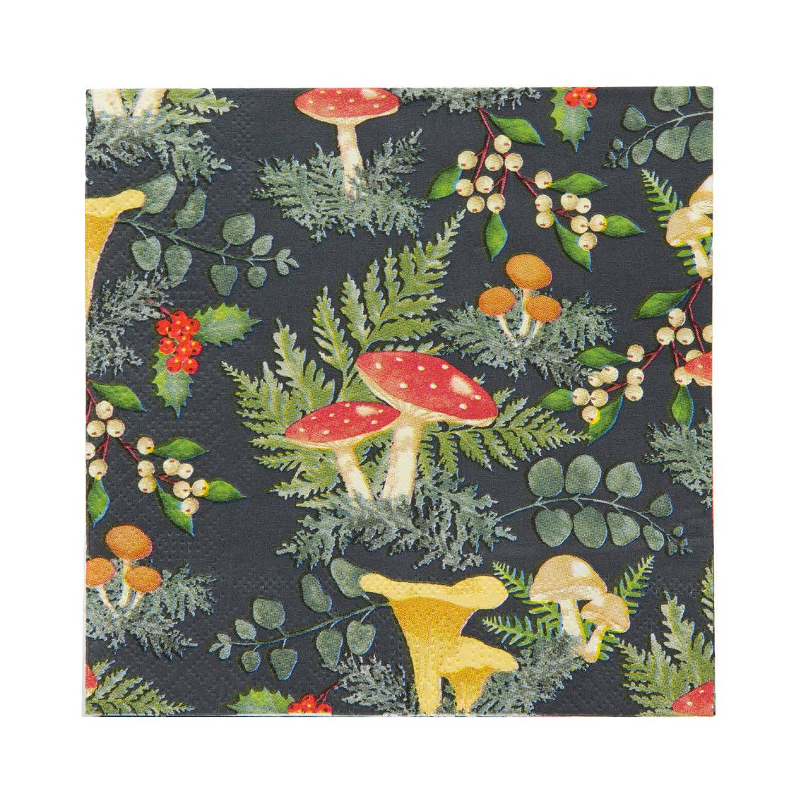 Talking Tables EU - Wholesale Disposable Napkin - Woodland Mushroom Christmas Napkins | 20 Pack |2
