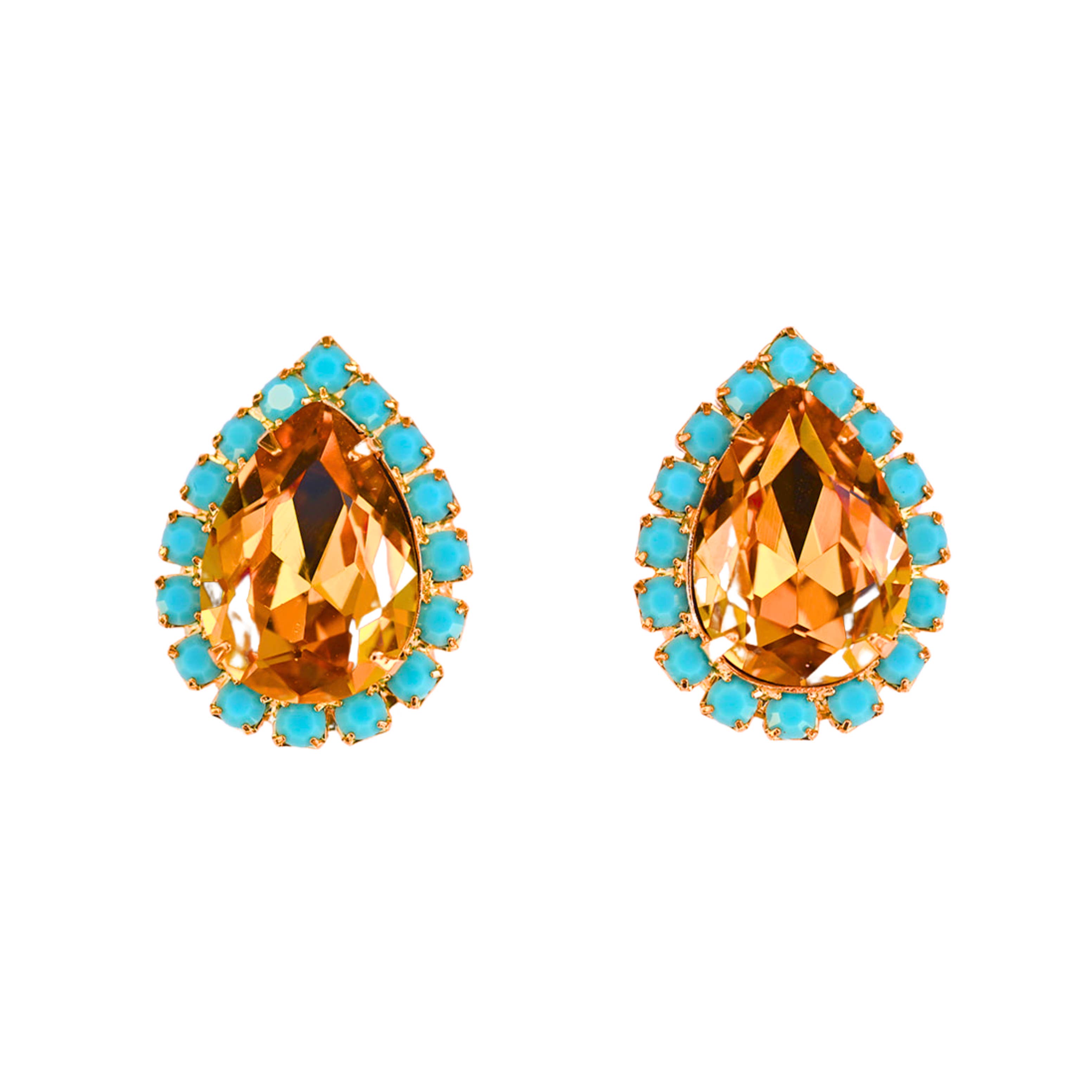 The Pink Reef - Wholesale Stud/Post Earrings - The Pink Reef Pear Stud in Sunflower