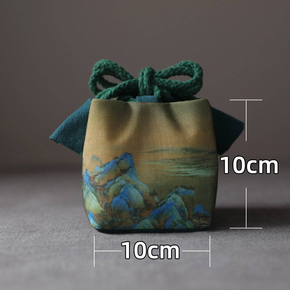 Gohobi （We cover U.S. import duties） - Wholesale Storage Bag - Gohobi Birds Mountains Rivers Teaware Storage Travel Bag Shifuku1