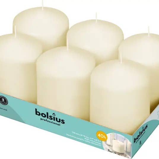 3 X 4" Wedding Centerpiece Pillar Candles Unscented-Ivory for wholesale by BOLSIUS