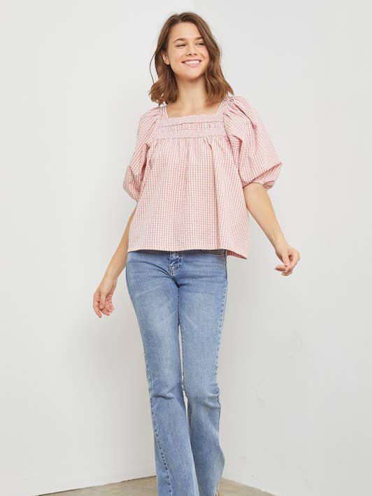 Dusty Rose Woven Blouse for wholesale on Faire