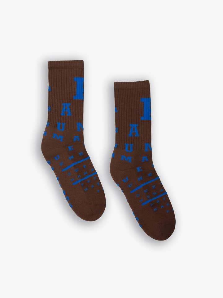 Pas Une Marque - Wholesale Socks - Unisex - Optique Socks (Brown / Blue)1