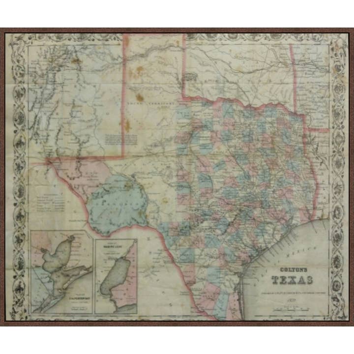 1870 Map of Texas for wholesale by Picture King