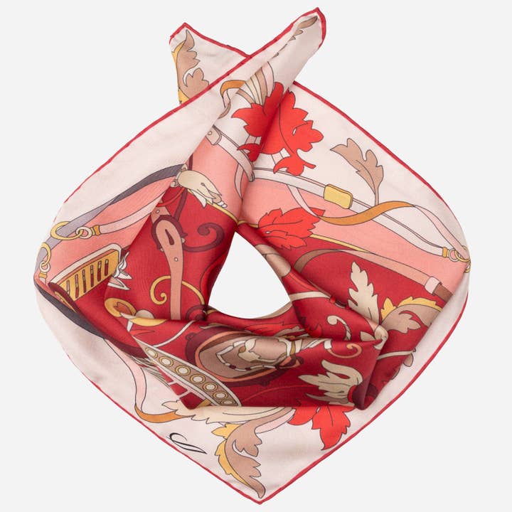 Elena - Silk Bandana - Berry Red for wholesale by Elizabetta Made in Italy USA