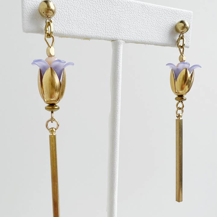 Bou Cou – wholesale Dangle earrings – Lilac Flower3