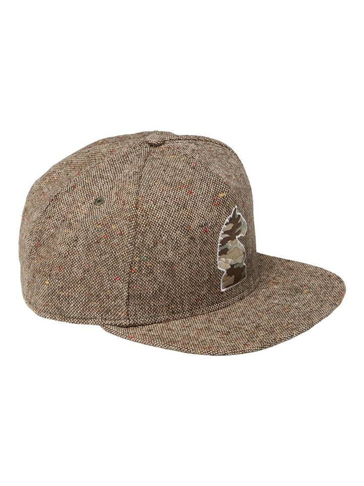 BRUINE VLEK TWEED + CAMO KNIGHT SNAPBACK (SPECIALE EDITIE) voor wholesale door SOUNDOFF