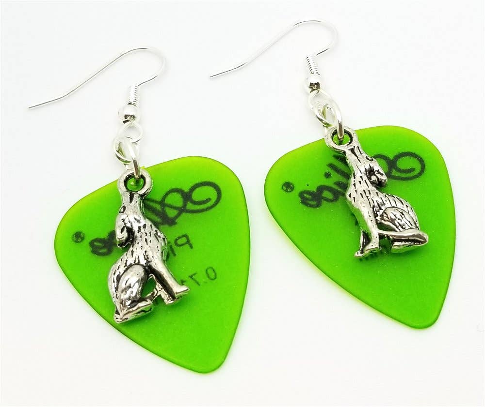 Simply Raevyn - Wholesale Dangle Earrings - Wolf Charm Guitar Pick Earrings13