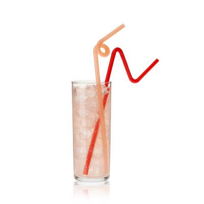 TRUE - Wholesale Drinking Straw - Twisted Ultra-Bendy Disposable Plastic Straws - Pack of 50