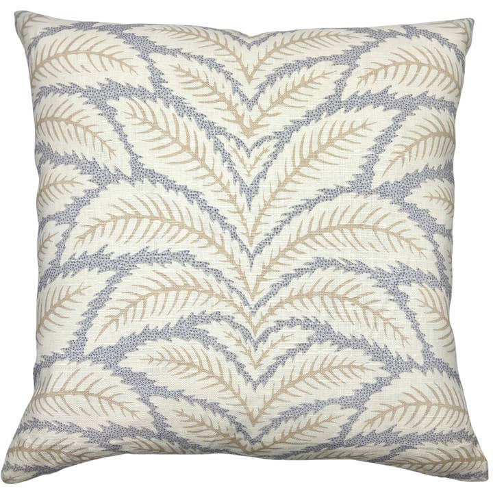Bridget - Gray Foliage Talavera Printed Square Throw Pillow for wholesale by Piper-Collection