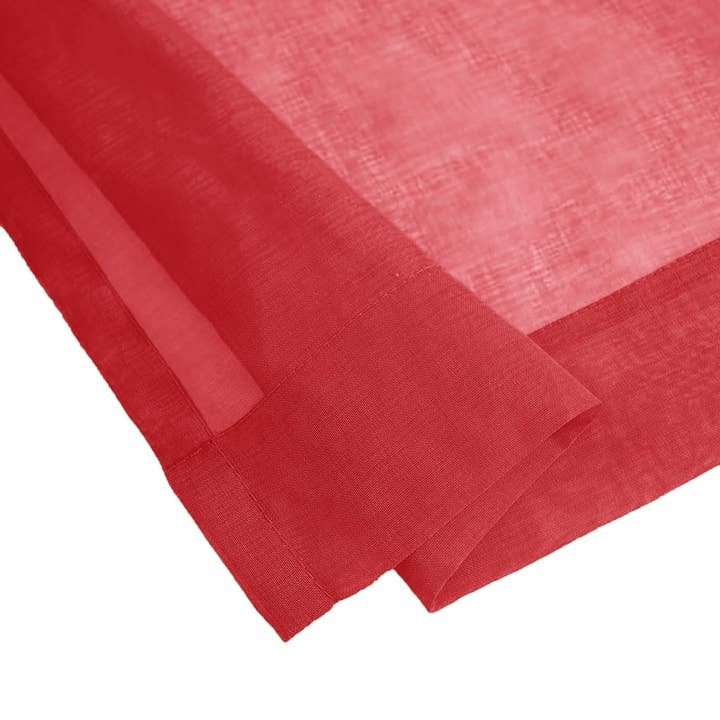 home mart goods - Vendita all'ingrosso Tende - Set di tende trasparenti rosse con tasca per bastone, lunghezza 90"2