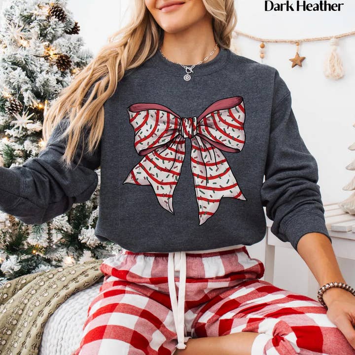 Trendy Chic Apparel LLC - Wholesale Graphic Sweatshirt - Women's - Christmas Cake Bow Sweatshirts & T-Shirts 2