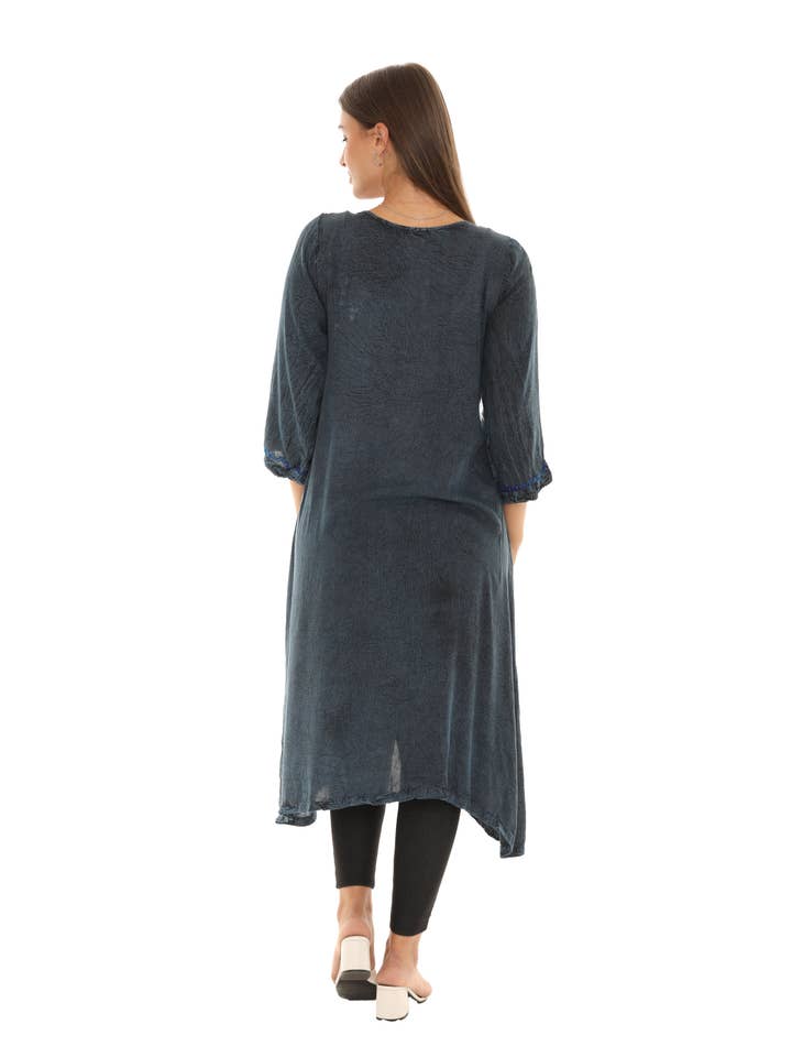 Shoreline Wear. INC - Wholesale Kimono - Women's - Sequin-Accent Embroidered Three-Quarter Sleeve Duster11