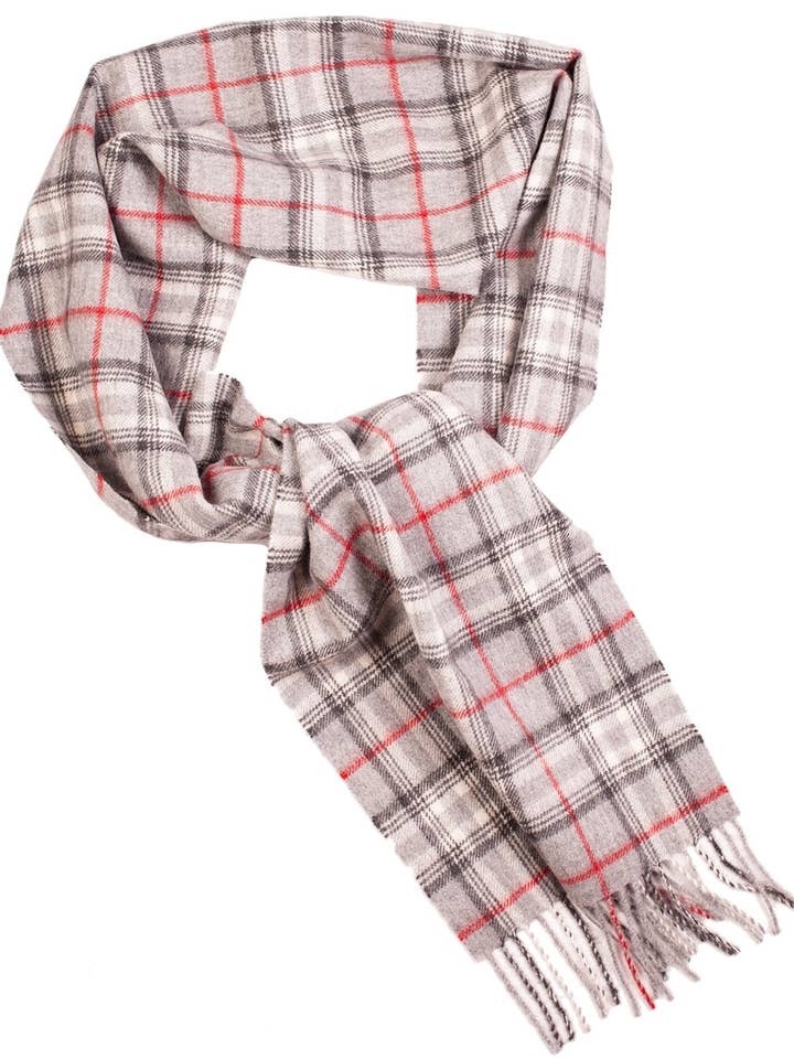 Grå rutig alpackaull halsduk för wholesale av Sokisahtel I BestSockDrawer