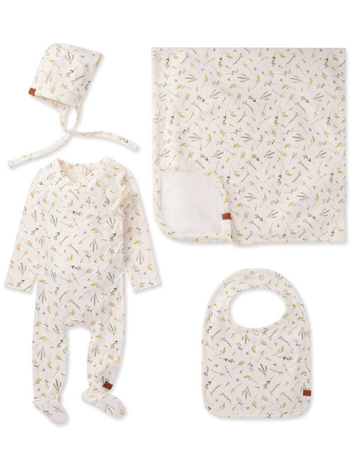 Vinter Hvid Pretty Petals Pointele 4 Stk Footie Sæt for engroshandel på Faire0