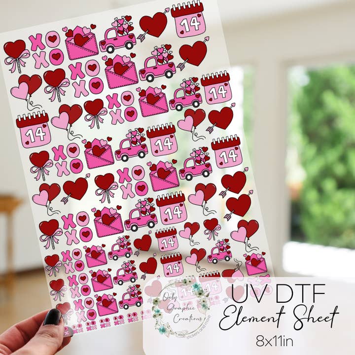 XOXO Feuille d'Élément UV DTF pour la vente par Oily Graphic Creations