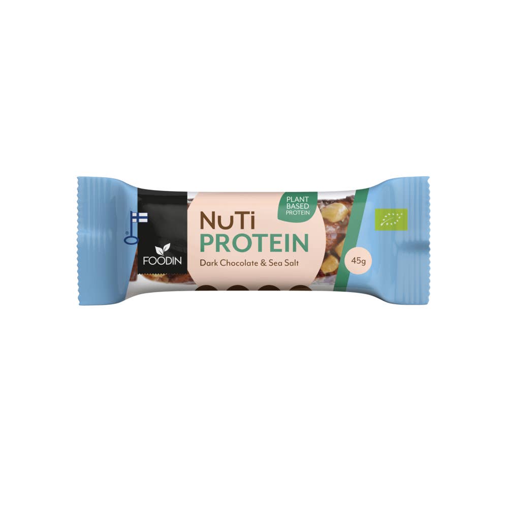 Foodin - Wholesale Snack Bar - NUTI Protein, Dark Chocolate & Sea Salt, organic 45g