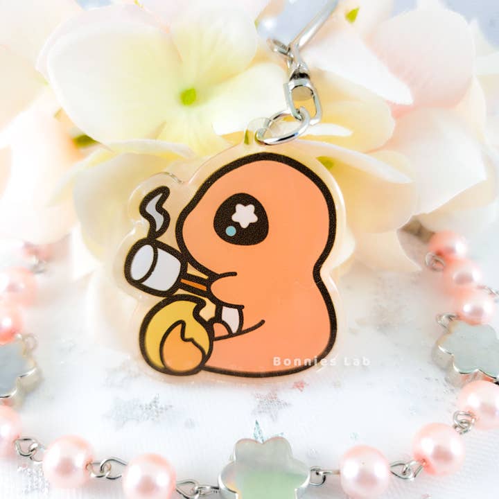 Charmander Epoxy Acrylic Keychain Charm for wholesale by Bonnies Lab