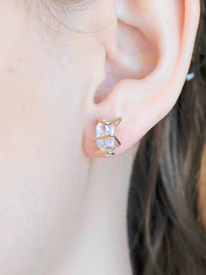 Geo Kristall Ohrstecker - Herkimer Diamonds für den Großhandel von Aimee Petkus Jewelry