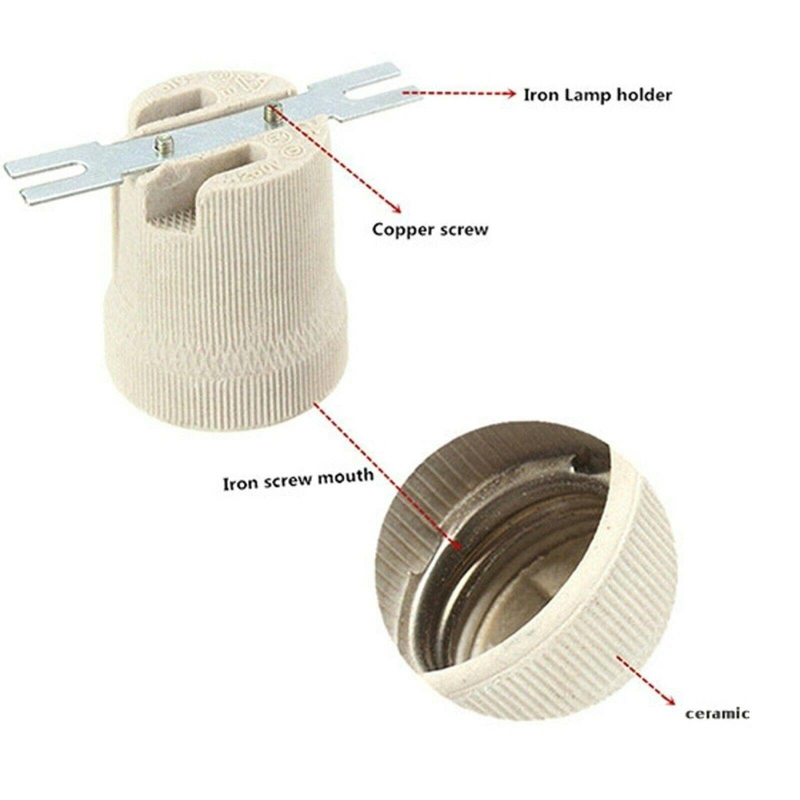 Ledsone - Vente Ampoule/spot - Douille d'ampoule à vis Edison vintage ES E27 en porcelaine céramique1