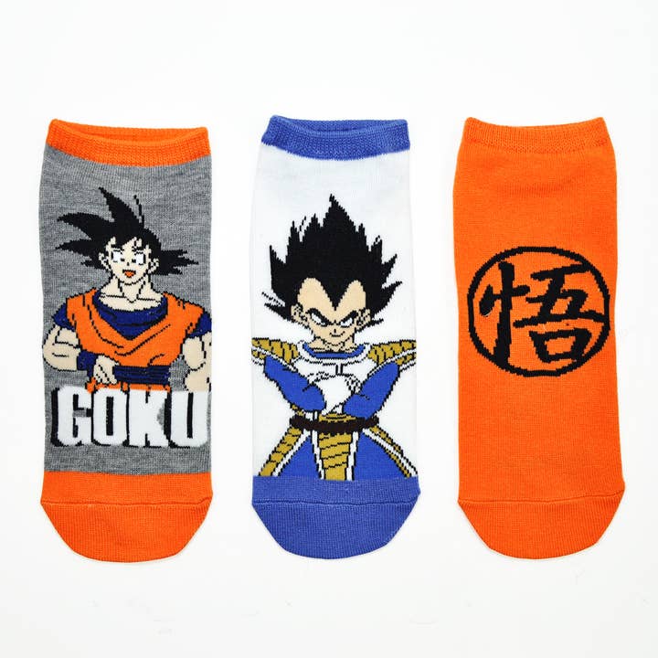 Everything Legwear - Wholesale Socks - Unisex - Dragon Ball Z Goku 3 Pair Lowcut Socks0