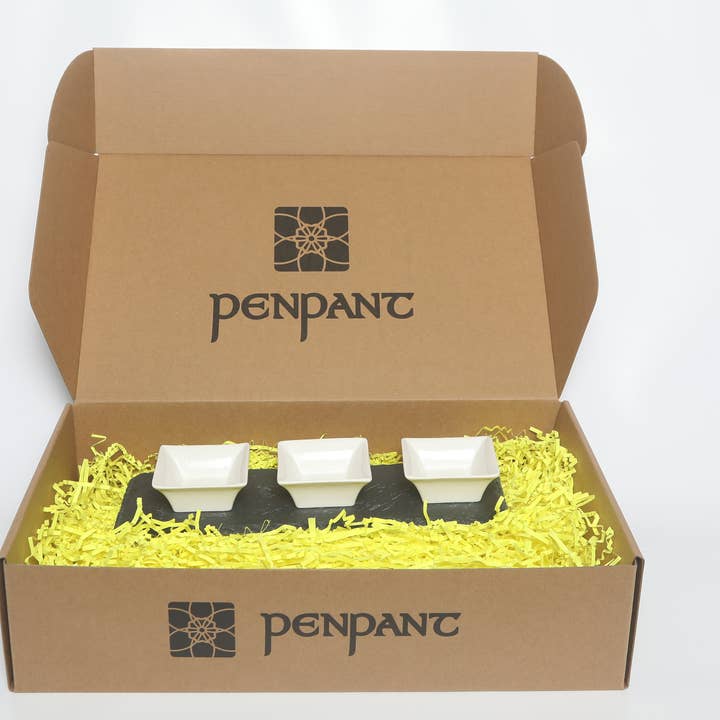 Express Lite T/A PenPant – wholesale Serving bowl – Natural Slate Appetiser, Tapas or Dips Set2