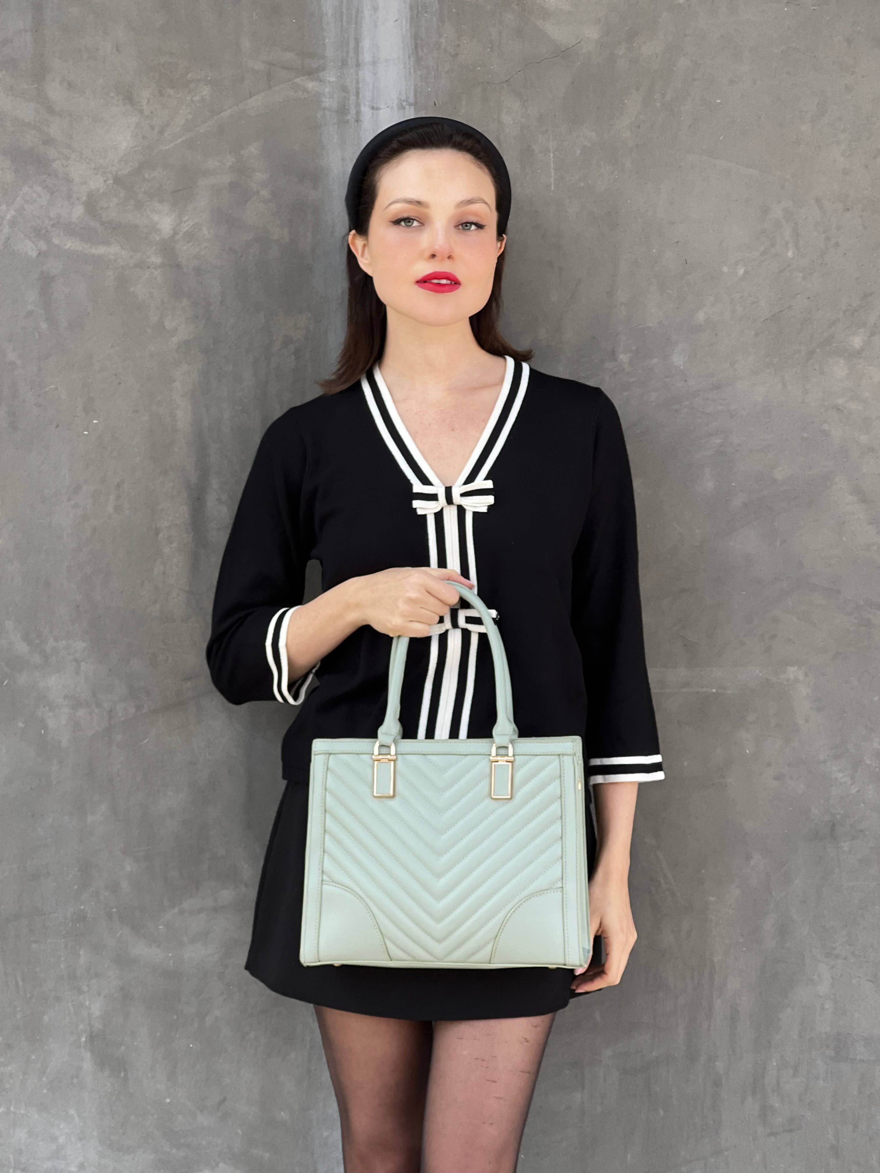 KAYLA+AVA - Wholesale Satchel - Women's - ATHENA CHEVRON SATCHEL7