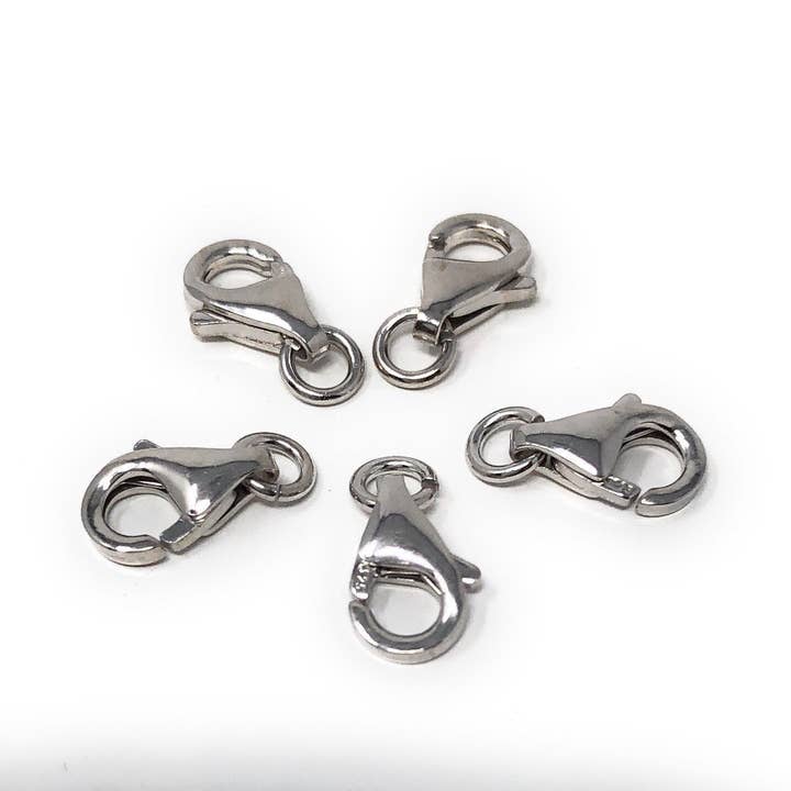 5 peças de fecho de lagosta de prata esterlina, fecho de garra de lagosta, descobertas de jóias para fabricação de joias DIY, descobertas de prata a granel por atacado, 8x5,5 mm por atacado de Akstar Gems