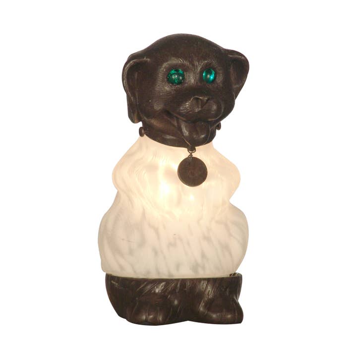 Dale Tiffany - Wholesale Accent/Desk Lamp - White Dog Art Glass Accent/Desk Lamp