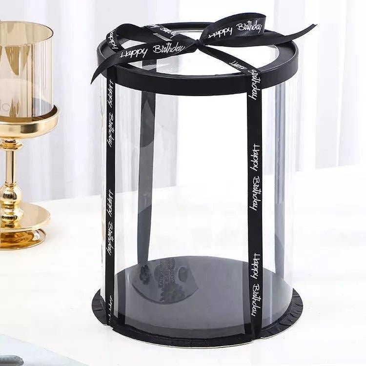 Elegant Design Supply – wholesale Cake stand – Round Tall Transparent Clear Box with base and CLEAR Lid0