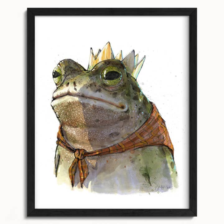 The Ugly Cat Studio - Wholesale Art Print - Toad King Watercolour Fine Art Print19