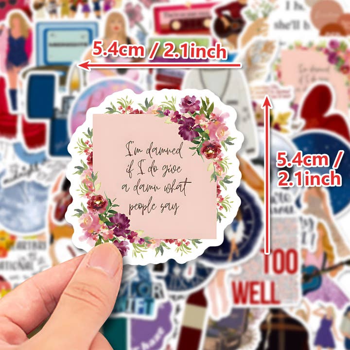 Little Trendy - Wholesale Sticker - Taylor Swift Vinyl Waterproof Stickers Pack of 50