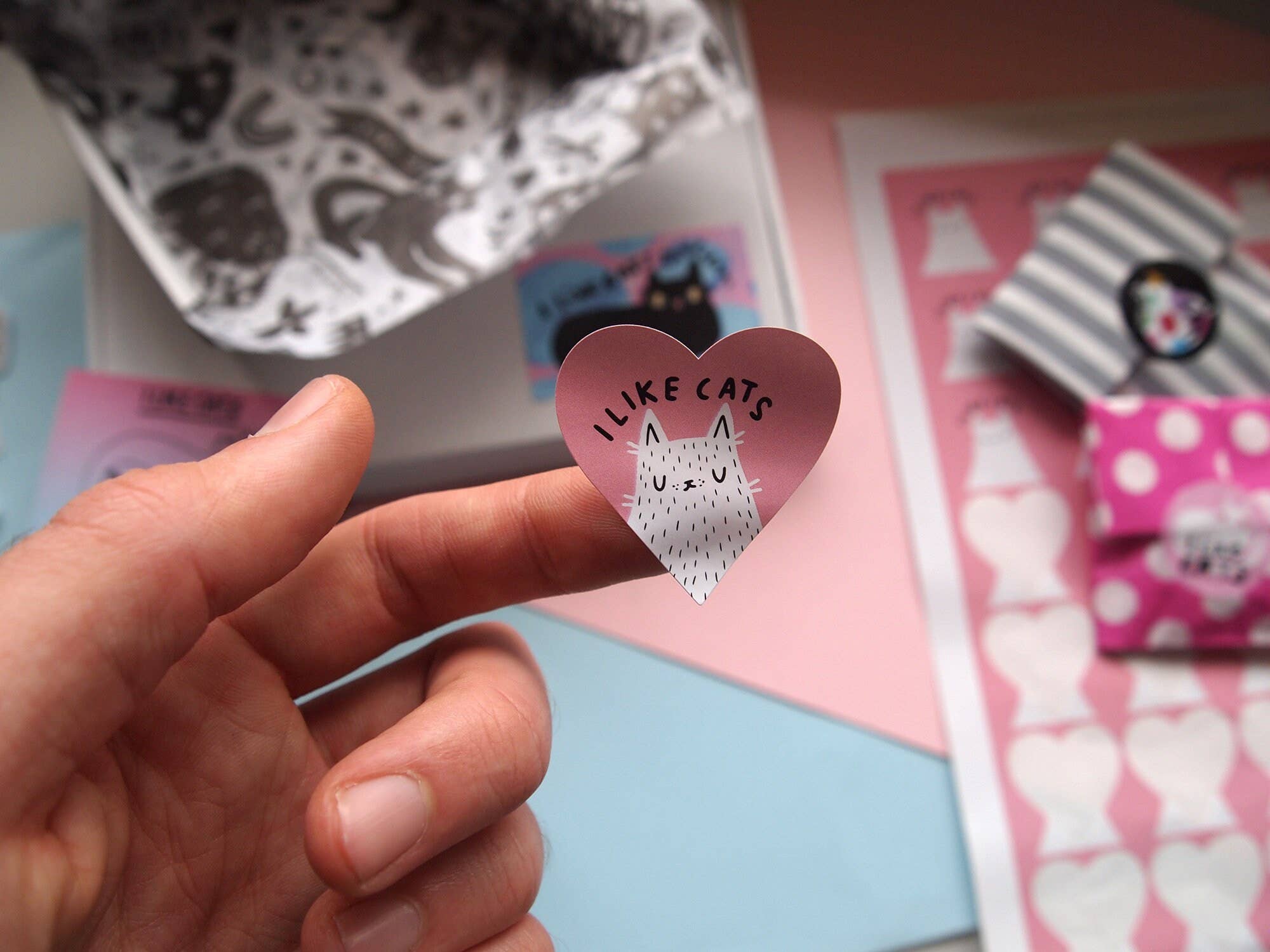 I LIKE CATS - Wholesale Everyday Greeting Card - Retro Chocolate Cat Themed Greetings Card6