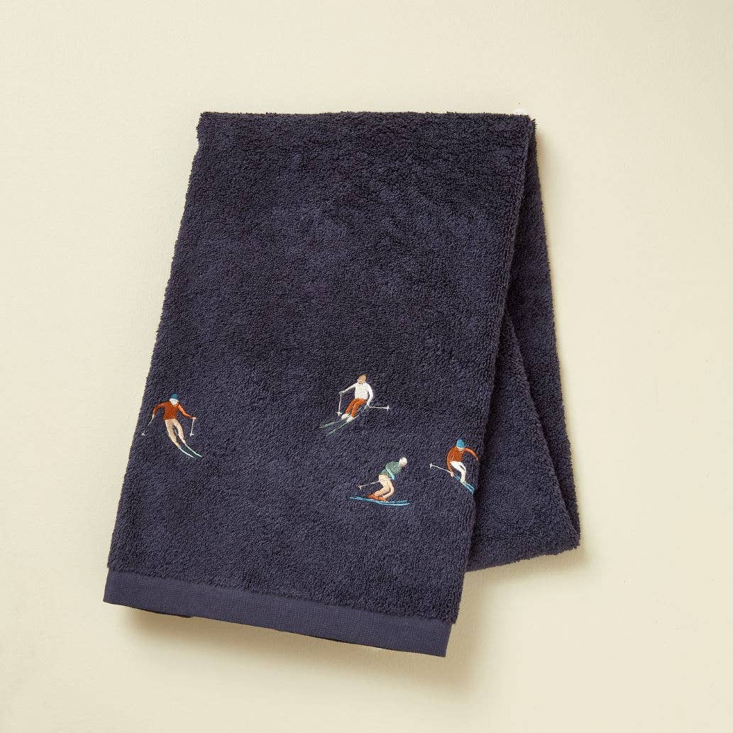 Sylvie Thiriez – wholesale Badhandduk – Handduk 50x100 fantaisie Après-ski blå