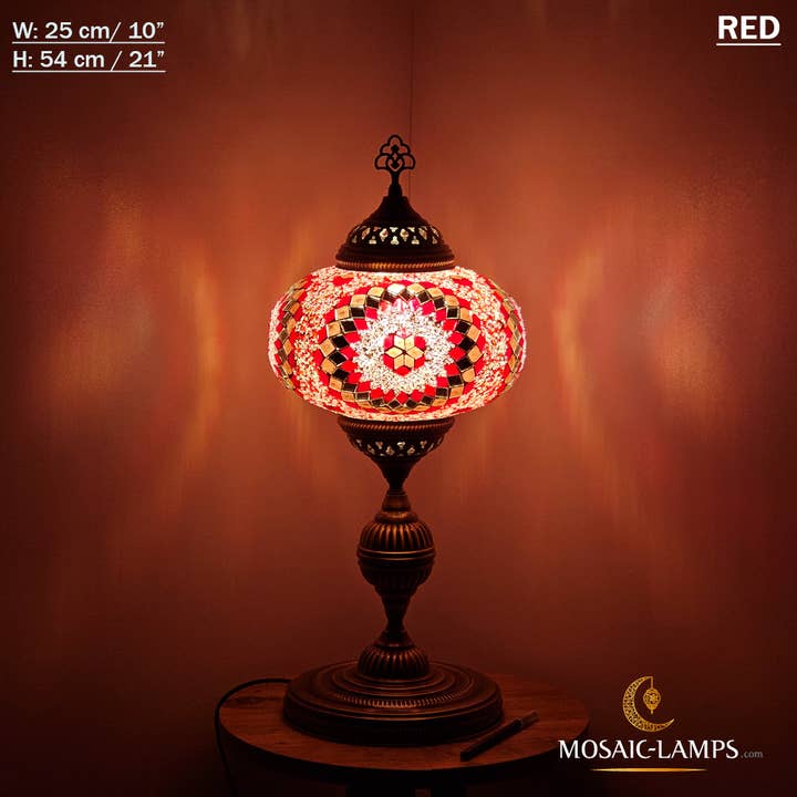 Mosaic Lamps - Wholesale Accent/Desk Lamp - 10+ Colors - Turkish Mosaic X Large Globe Table Lamp, Marrak66