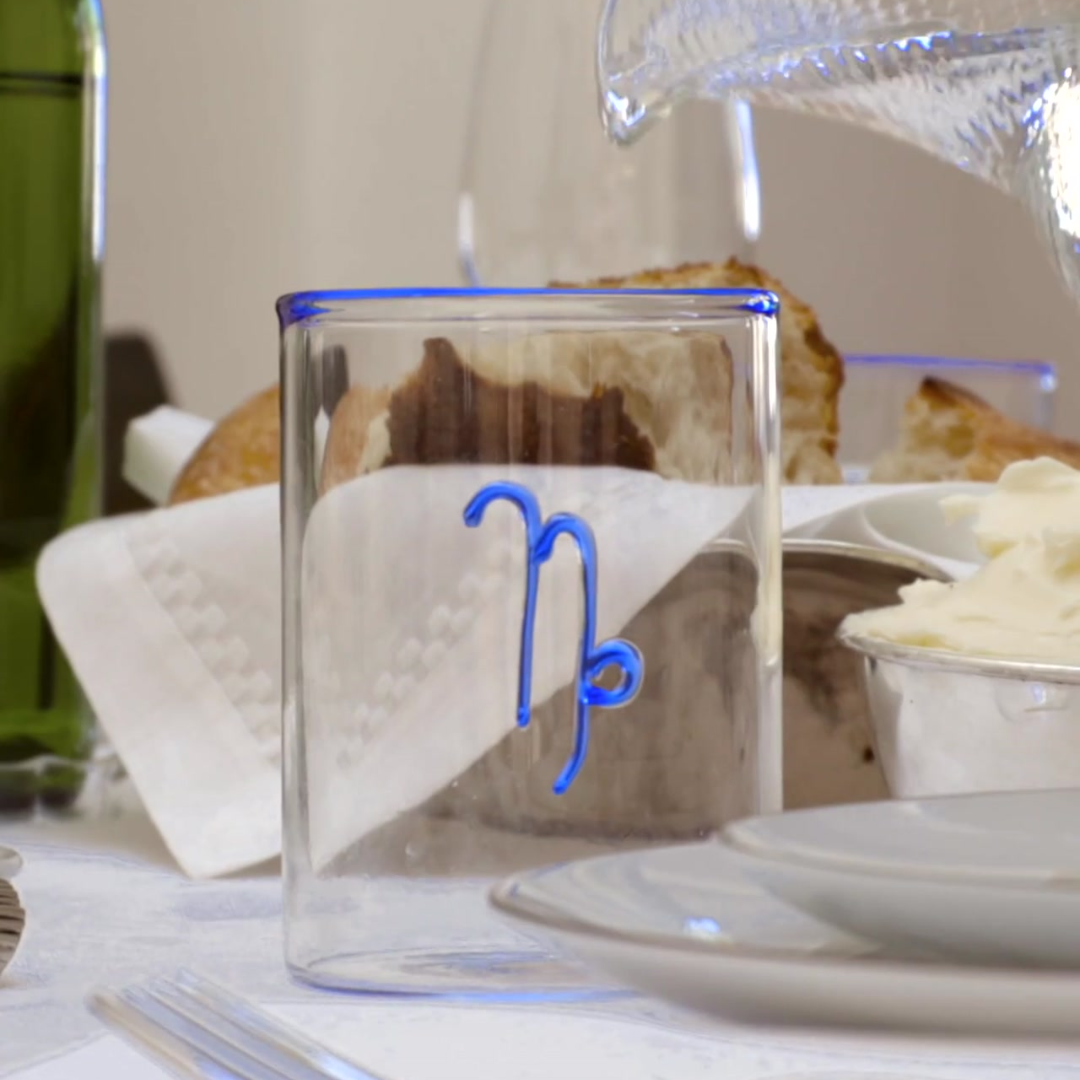 Bleu Verre Capricorn Lowball en vente sur Faire2