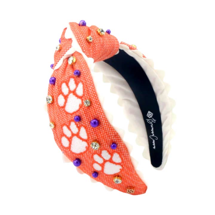 Clemson Child Size Cross Stitch Headband for wholesale by Brianna Cannon