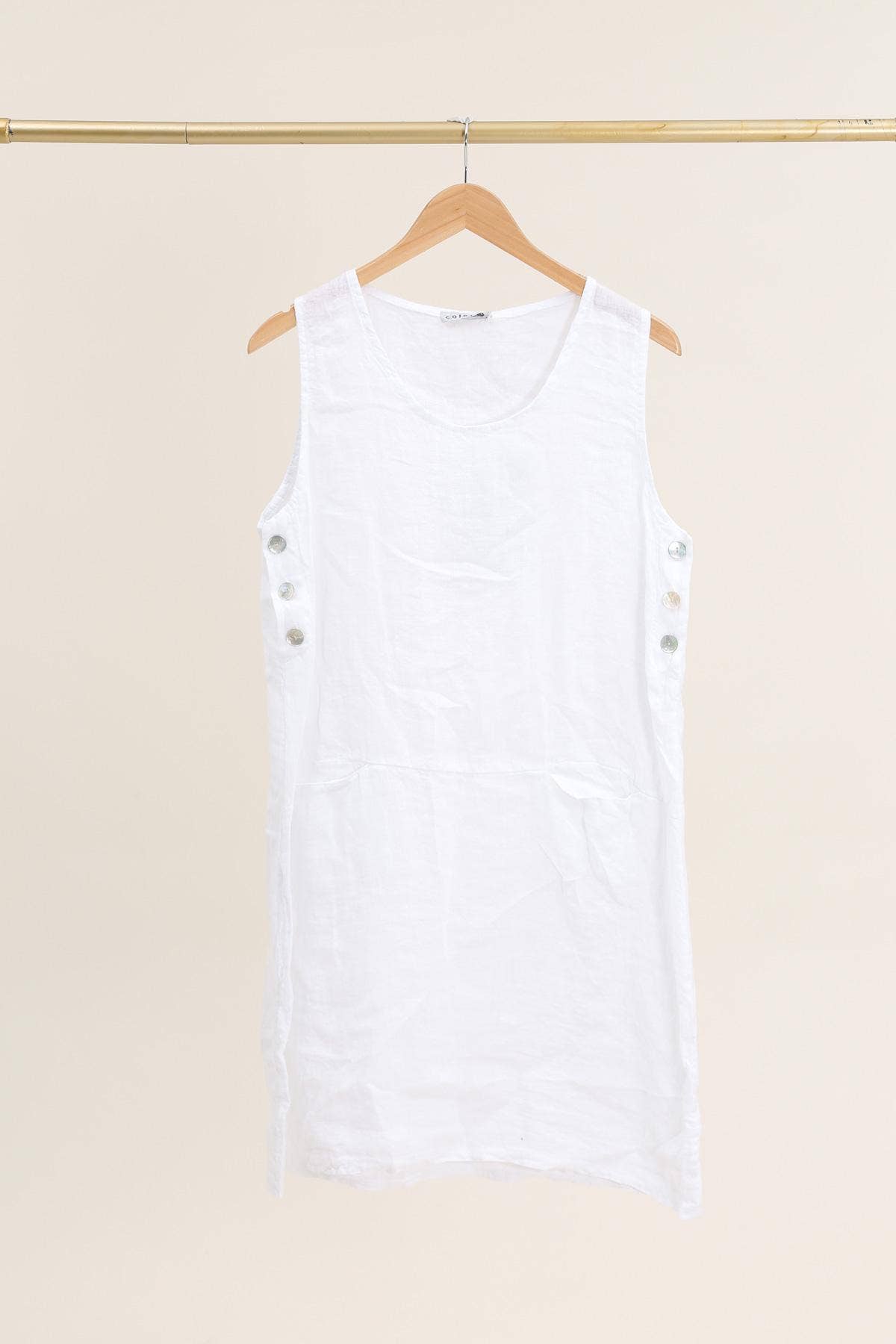 la maison des fibres naturelles – Großhandel Kleid – Damen – Ärmelloses Kleid aus 100 % Leinen, Modell 62551930