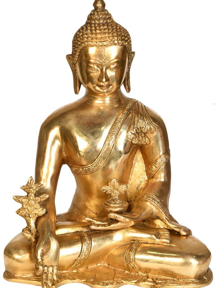 10" Den kontemplative Herre Bhaishajyaguru for engroshandel hos Exotic India Art