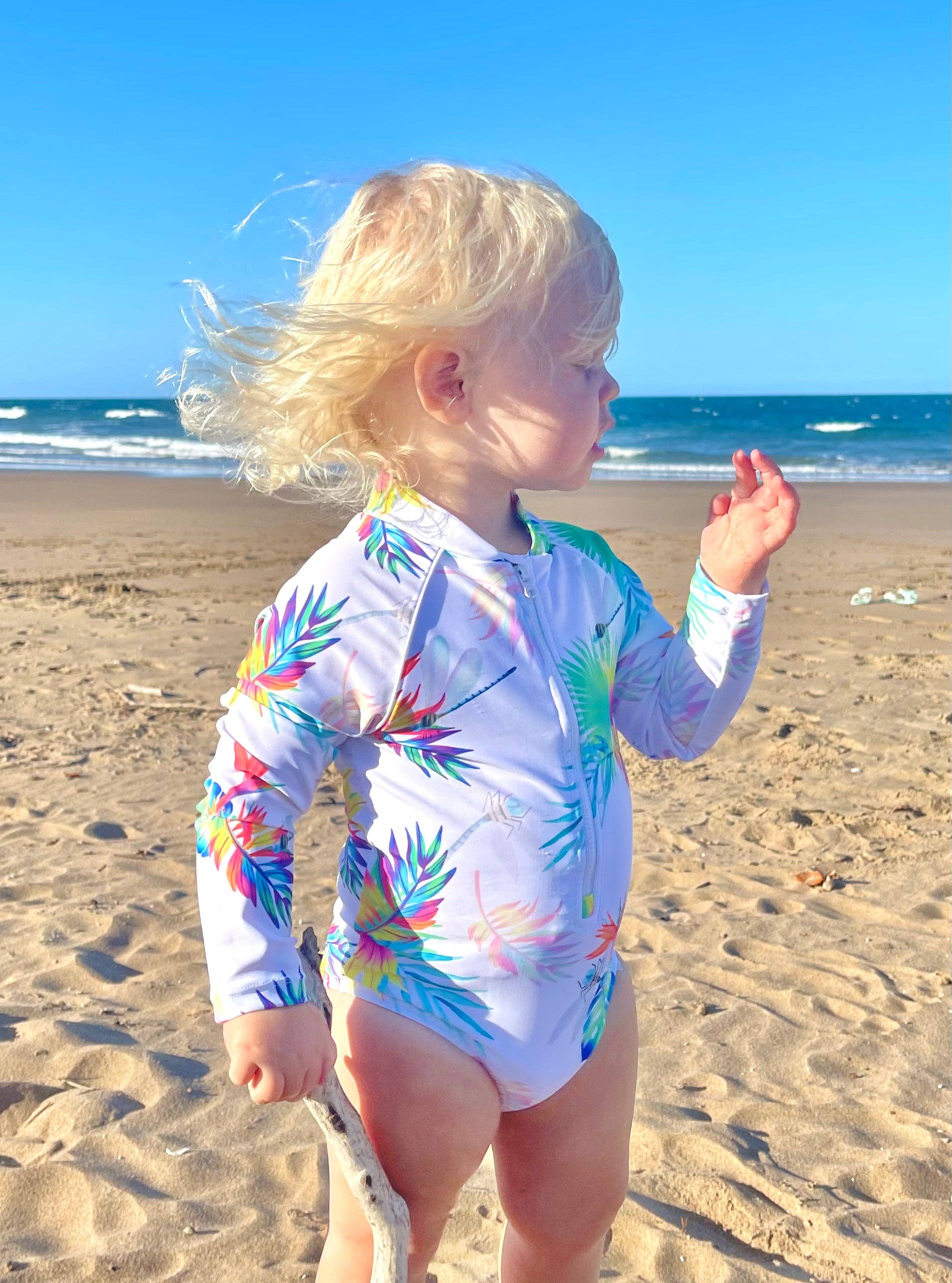 Tribe Tropical - Wholesale One Piece Swimsuit - Kids - Baby / Toddler Swimsuit With Snaps - Arnhem Summer0