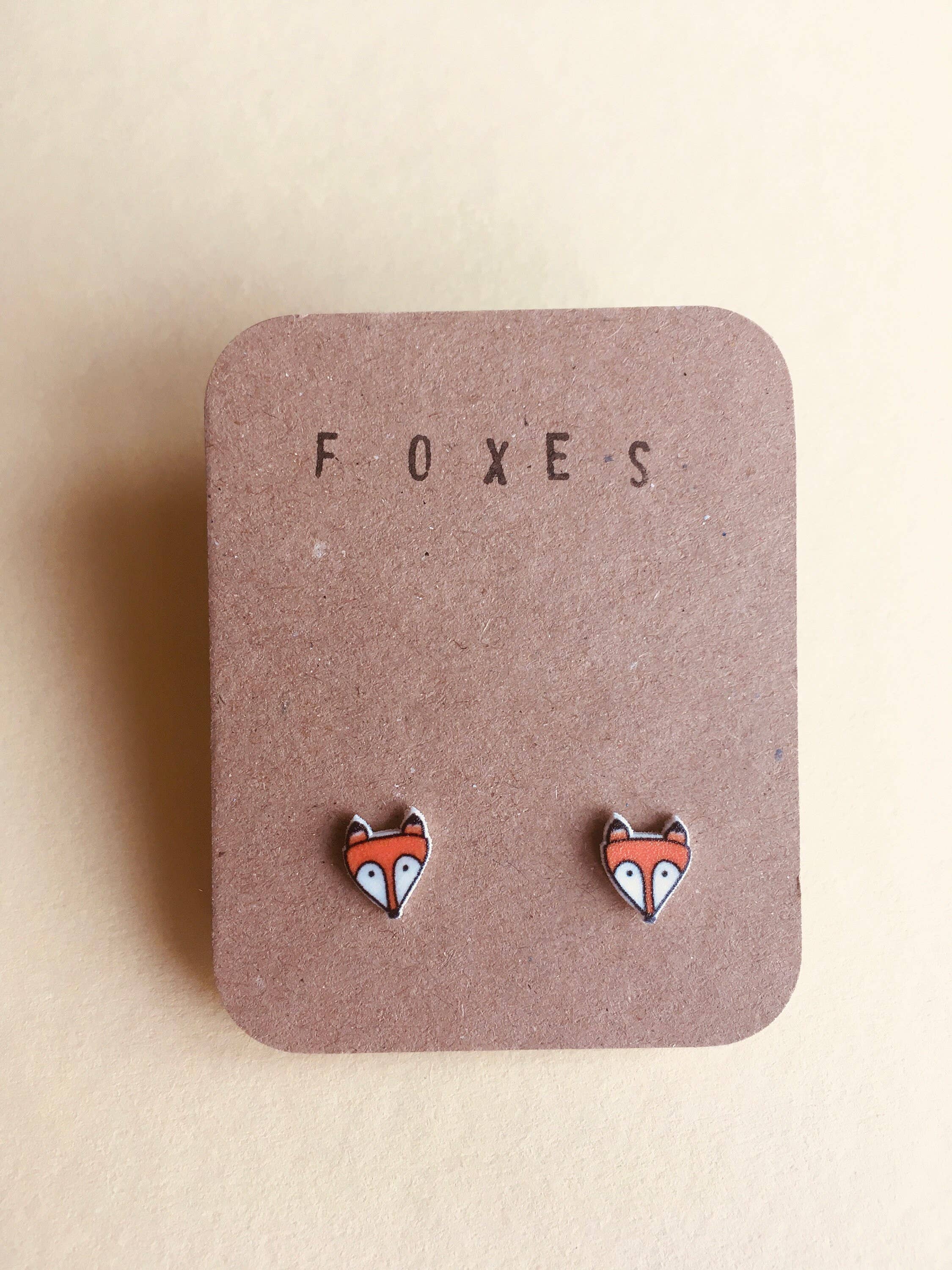 RatBeanKat - Wholesale Stud/Post Earrings - Little orange fox earrings