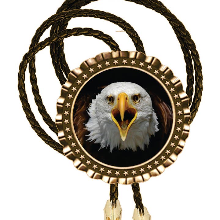 Bald Eagle Bolo Tie Birthday Or Christmas Gift for wholesale by BMS BIZ